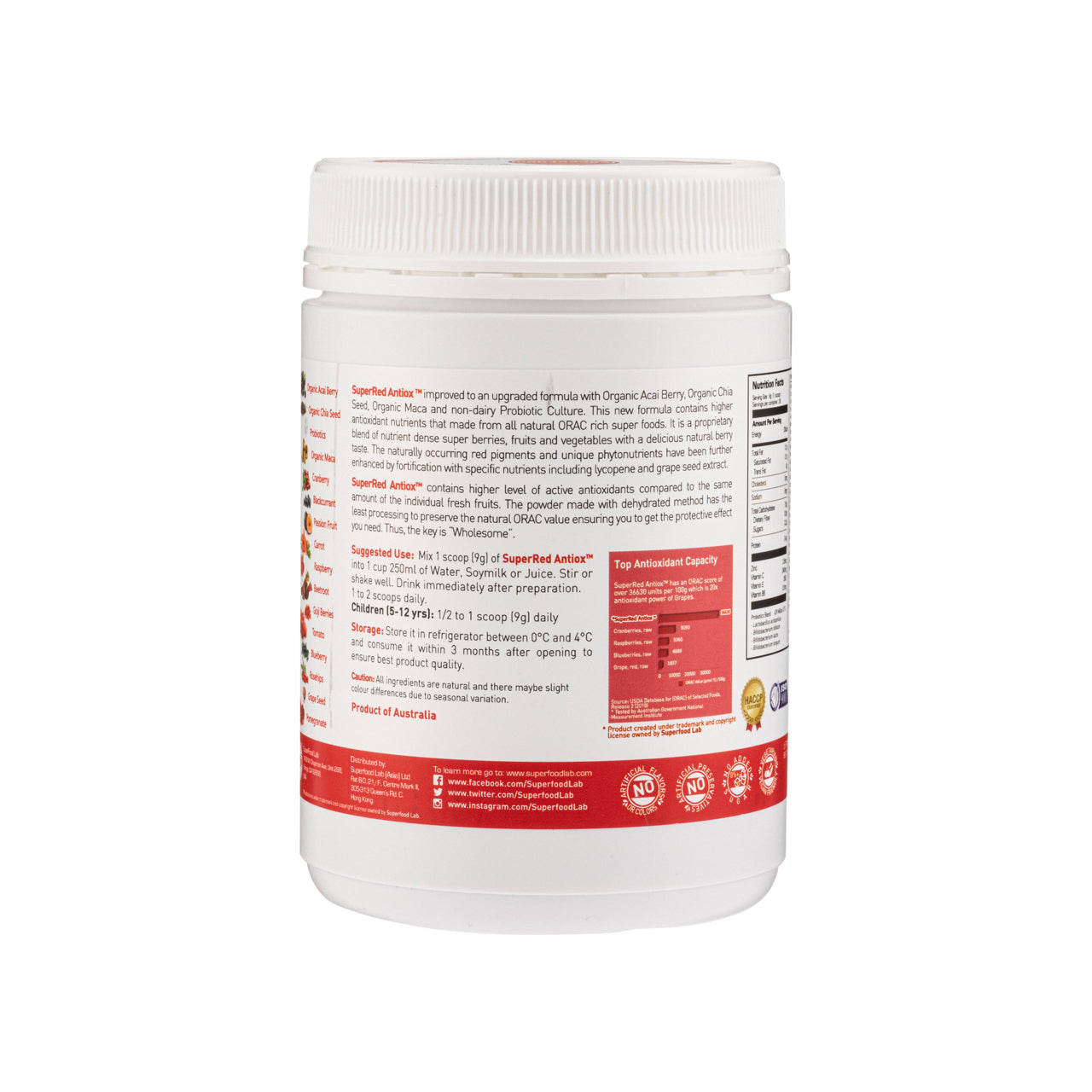 Superfood Lab Superred Antiox Advanced 270G | Sasa Global eShop