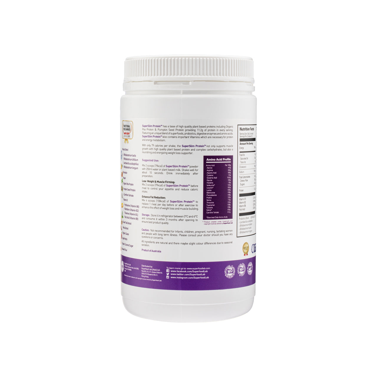 Superfood Lab Superslim Protein 600G | Sasa Global eShop