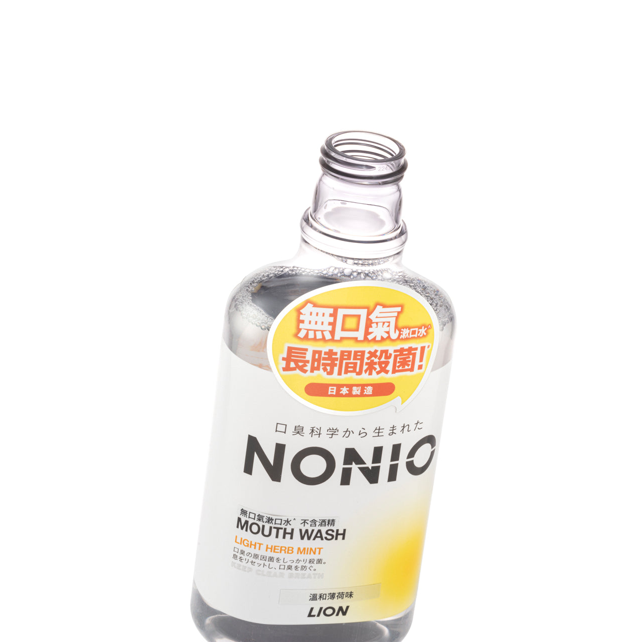 Lion Nonio Mouth Wash Non-Alcohol Light Herb Mint 600ML | Sasa Global eShop