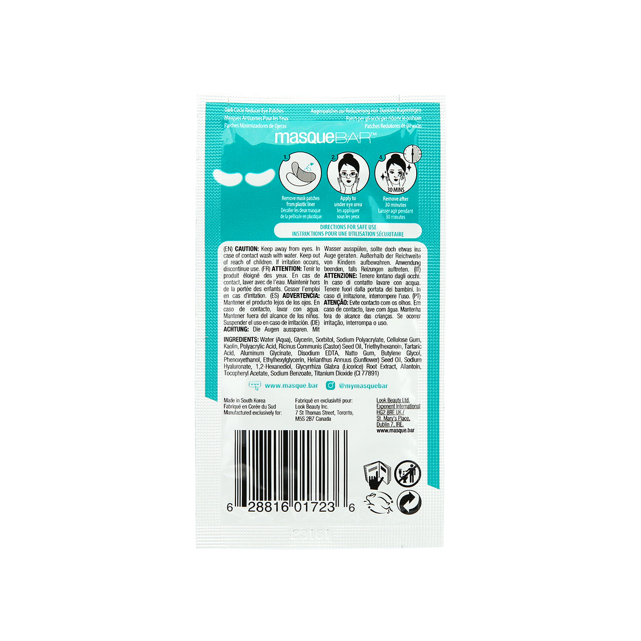 Masque Bar Dark Circle Reducer Eye Patches 5 pairs  | Sasa Global