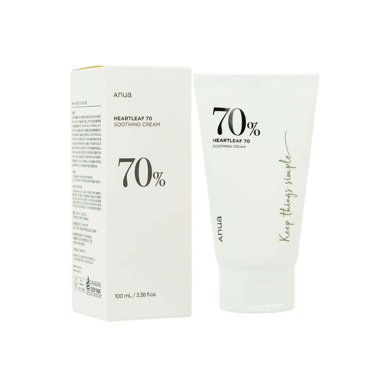 Anua Heartleaf 70 Soothing Cream 100ml | Sasa Global eShop