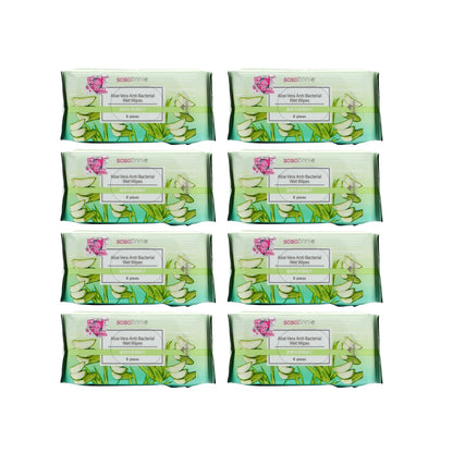 Sasatinnie Aloe Vera Anti-bacterial Wet Wipes 8pcs × 8pack