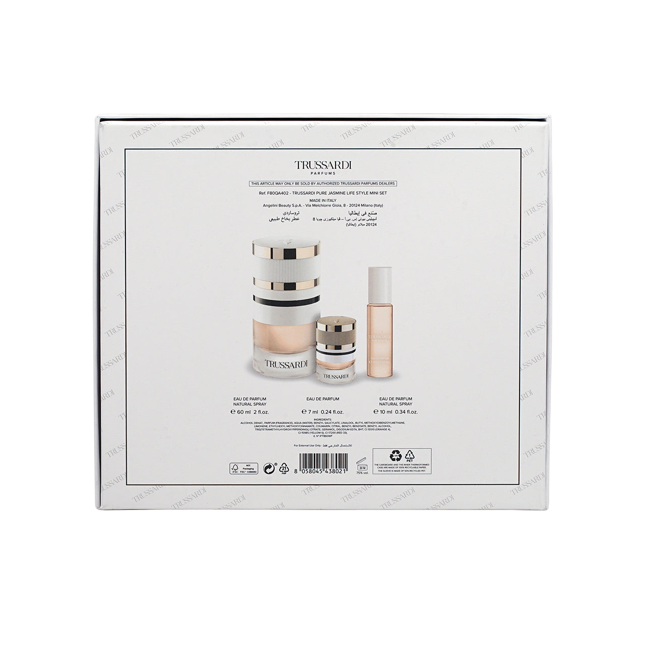 Trussardi Pure Jasmine Eau de Parfum Set 3pcs | Sasa Global eShop