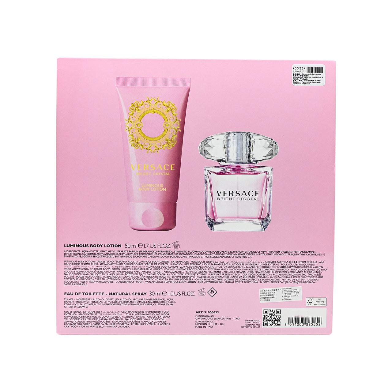 Versace Bright Crystal Eau de Toilette Set  2pcs | Sasa Global eShop