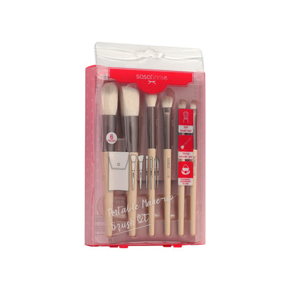 Sasatinnie Portable Make-up Brush Set 6pcs