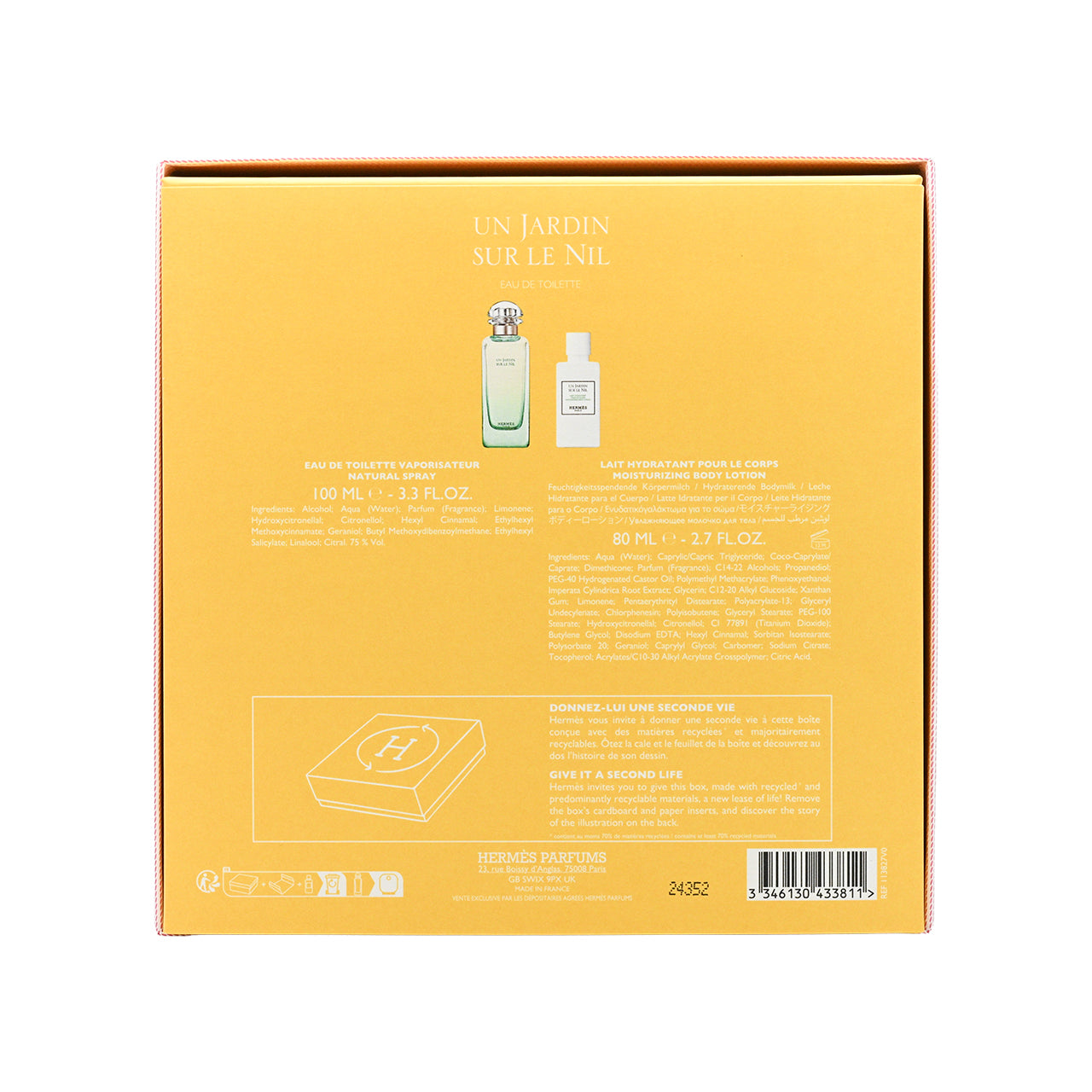 Hermes Un Jardin Sur Le Nil Eau de Toilette Set 2pcs  | Sasa Global 