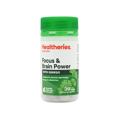 Healtheries Focus &Brain Power with Ginkgo 30 tablets