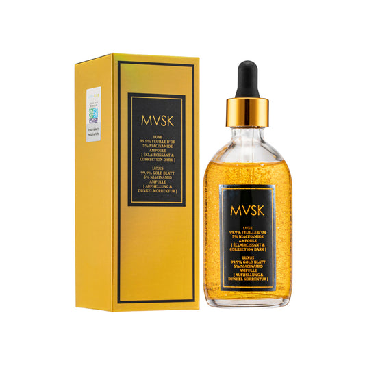 Mvsk Luxury 99.9% Gold Leaf Brightening & Dark Correcting Ampoules 100ML | Sasa Global eShop