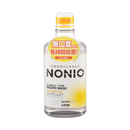 Lion Nonio Mouth Wash Non-Alcohol Light Herb Mint 600ML | Sasa Global eShop