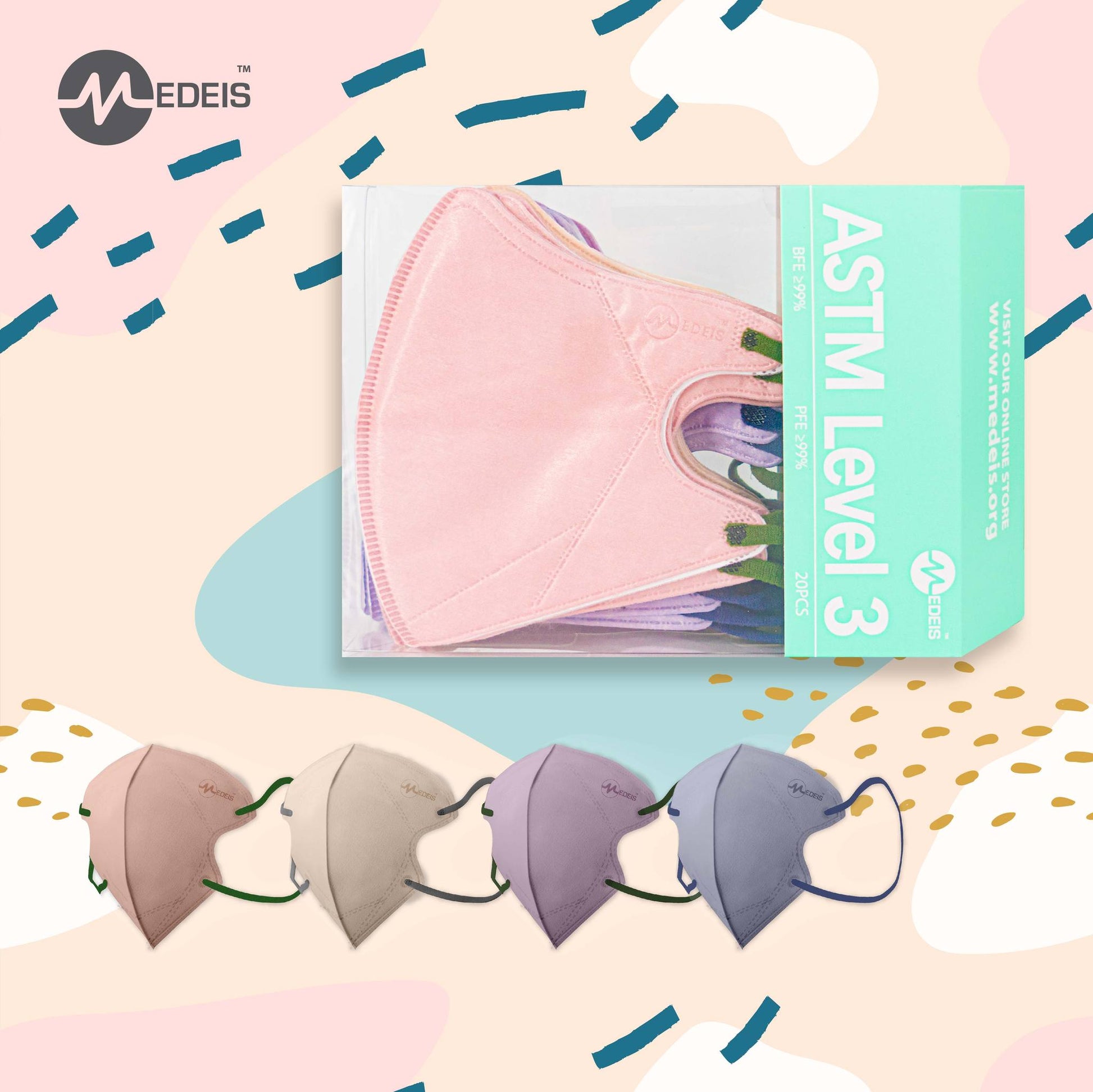 Medeis 3D Disposable Medical Mask - Blush 20PCS | Sasa Global eShop